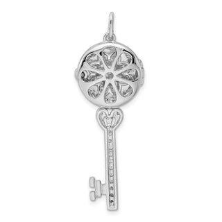 Sterling Silver CZ Key Locket Charm QP2033