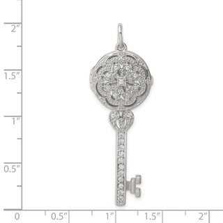 Sterling Silver CZ Key Locket Charm QP2033