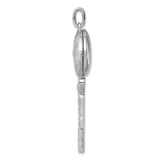 Sterling Silver CZ Key Locket Charm QP2035