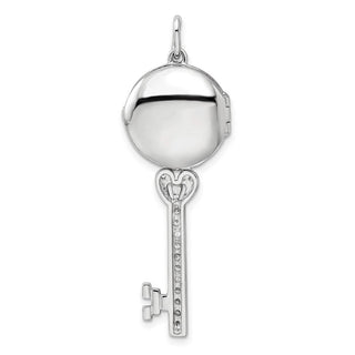 Sterling Silver CZ Key Locket Charm QP2035