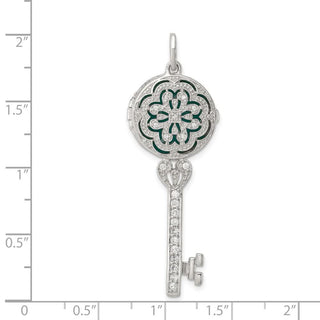 Sterling Silver CZ Key Locket Charm QP2035