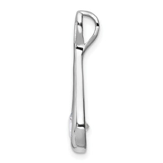 Sterling Silver Rhodium-plated CZ Teardrop Pendant