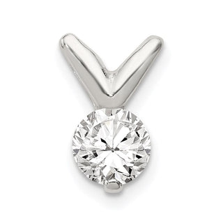 Sterling Silver CZ Chain Slide Pendant QP2651