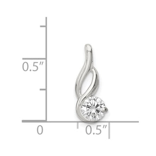 Sterling Silver CZ Chain Slide Pendant QP2731