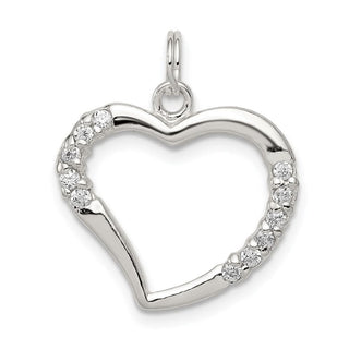 Sterling Silver CZ Heart Charm QP2772