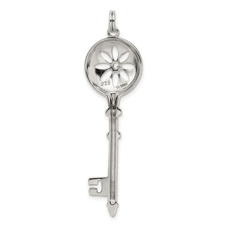 Sterling Silver CZ Key Charm QP2847