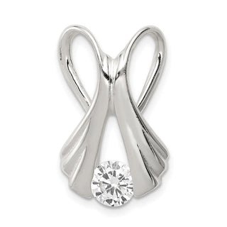 Sterling Silver CZ Slide Pendant QP313