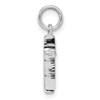 Rhodium-Plated Sterling Silver Childs Polished Cross Pendant QP4032