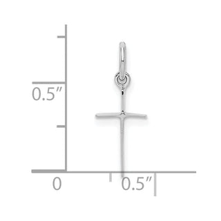 Rhodium-Plated Sterling Silver Childs Polished Cross Pendant QP4032