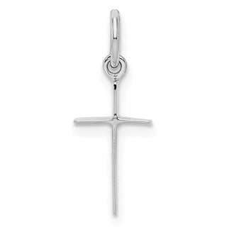 Rhodium-Plated Sterling Silver Childs Polished Cross Pendant QP4032