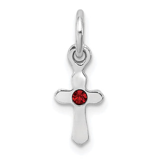 Sterling Silver Childs Synthetic Preciosca Crystal Jan Cross Pendant