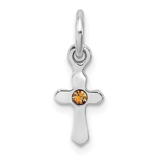 Sterling Silver Childs Synthetic Preciosca Crystal Nov Cross Pendant