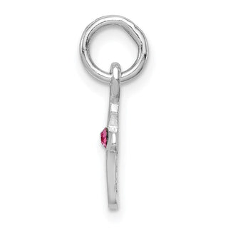 Sterling Silver Childs Synthetic Preciosca Crystal Oct Cross Pendant