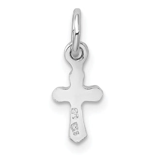Sterling Silver Childs Synthetic Preciosca Crystal Oct Cross Pendant
