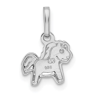 Rhodium-Plated Sterling Silver Childs Polished Pony Pendant