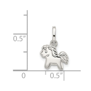 Rhodium-Plated Sterling Silver Childs Polished Pony Pendant