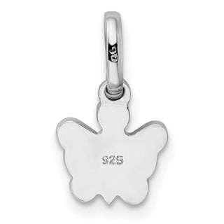 Rhodium-Plated Sterling Silver Childs Enameled Butterfly Pendant