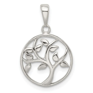 Sterling Silver Polished Tree Pendant QP4910