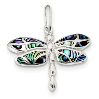 Sterling Silver Abalone Shell Dragonfly Pendant