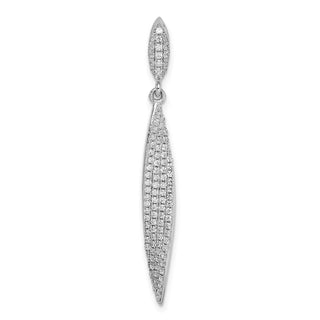 Sterling Silver Rhodium-plated Pave CZ Leaf Pendant QP5169