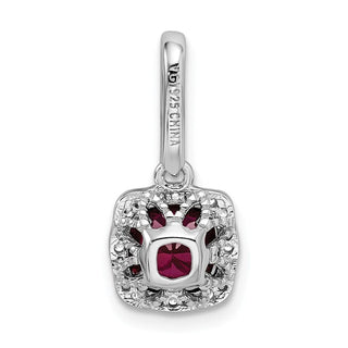 Sterling Silver Rhodium-plated Created Corundum and White CZ Pendant