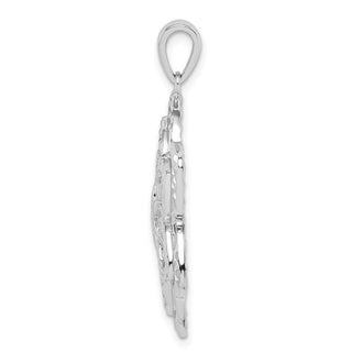 Sterling Silver Diamond-cut Snow Flake Pendant