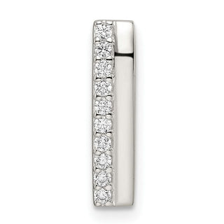 Sterling Silver Polished CZ Chain Slide Pendant