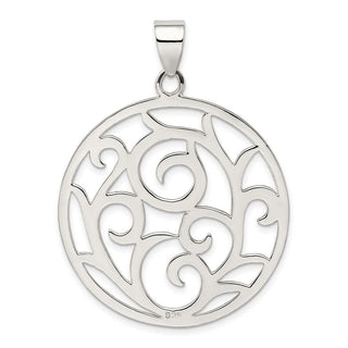 Sterling Silver Fancy Round Pendant QP717