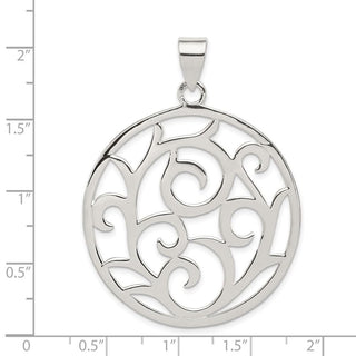 Sterling Silver Fancy Round Pendant QP717