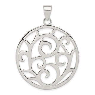 Sterling Silver Fancy Round Pendant QP717