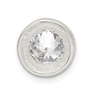 Sterling Silver 8mm CZ Round Slide Pendant