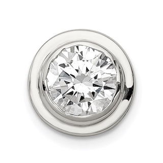 Sterling Silver 8mm CZ Round Slide Pendant