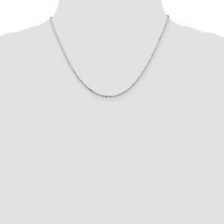 18" Sterling Silver 1.5mm Fancy Beaded Chain Necklace QPE12