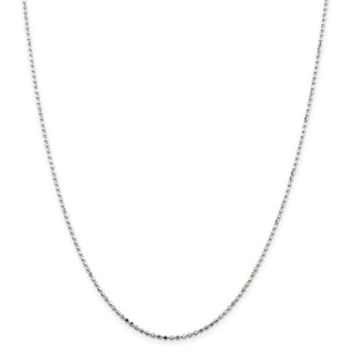 18" Sterling Silver 1.5mm Fancy Beaded Chain Necklace QPE12