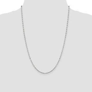 24" Sterling Silver 1.65mm Elongated Box Chain Necklace
