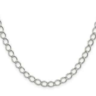 20" Sterling Silver 5.75mm Fancy Open Curb Chain Necklace