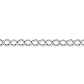 8" Sterling Silver 5.75mm Fancy Open Curb Chain Bracelet