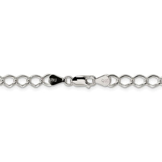7" Sterling Silver 5.75mm Fancy Open Curb Chain Bracelet