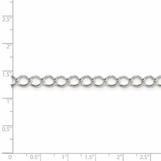 8" Sterling Silver 5.75mm Fancy Open Curb Chain Bracelet