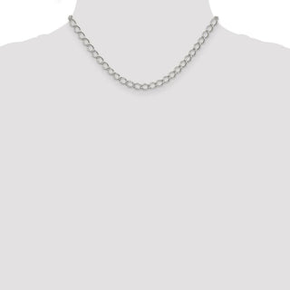 16" Sterling Silver 5.75mm Fancy Open Curb Chain Necklace