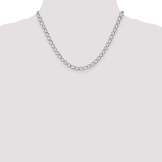 18" Sterling Silver 5.75mm Fancy Open Curb Chain Necklace
