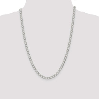 24" Sterling Silver 5.75mm Fancy Open Curb Chain Necklace