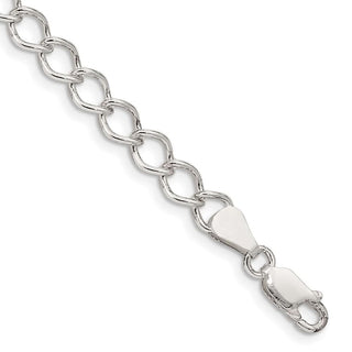 8" Sterling Silver 5.75mm Fancy Open Curb Chain Bracelet