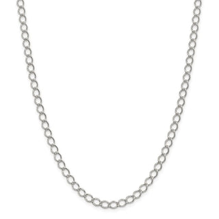 16" Sterling Silver 5.75mm Fancy Open Curb Chain Necklace