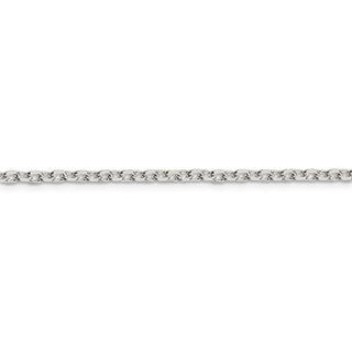 8" Sterling Silver 2.75mm Diamond-cut Forzantina Cable Chain Bracelet