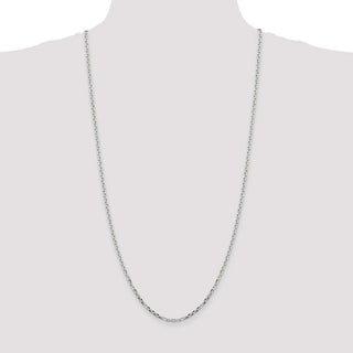 30" Sterling Silver 2.75mm Diamond-cut Forzantina Cable Chain Necklace
