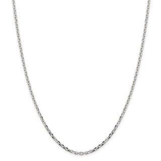 30" Sterling Silver 2.75mm Diamond-cut Forzantina Cable Chain Necklace