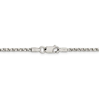22" Sterling Silver 2.25mm Twisted Box Chain Necklace