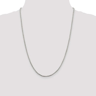 24" Sterling Silver 2.25mm Twisted Box Chain Necklace