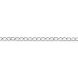 9" Sterling Silver 3mm Half Round Wire Open Curb Chain Anklet